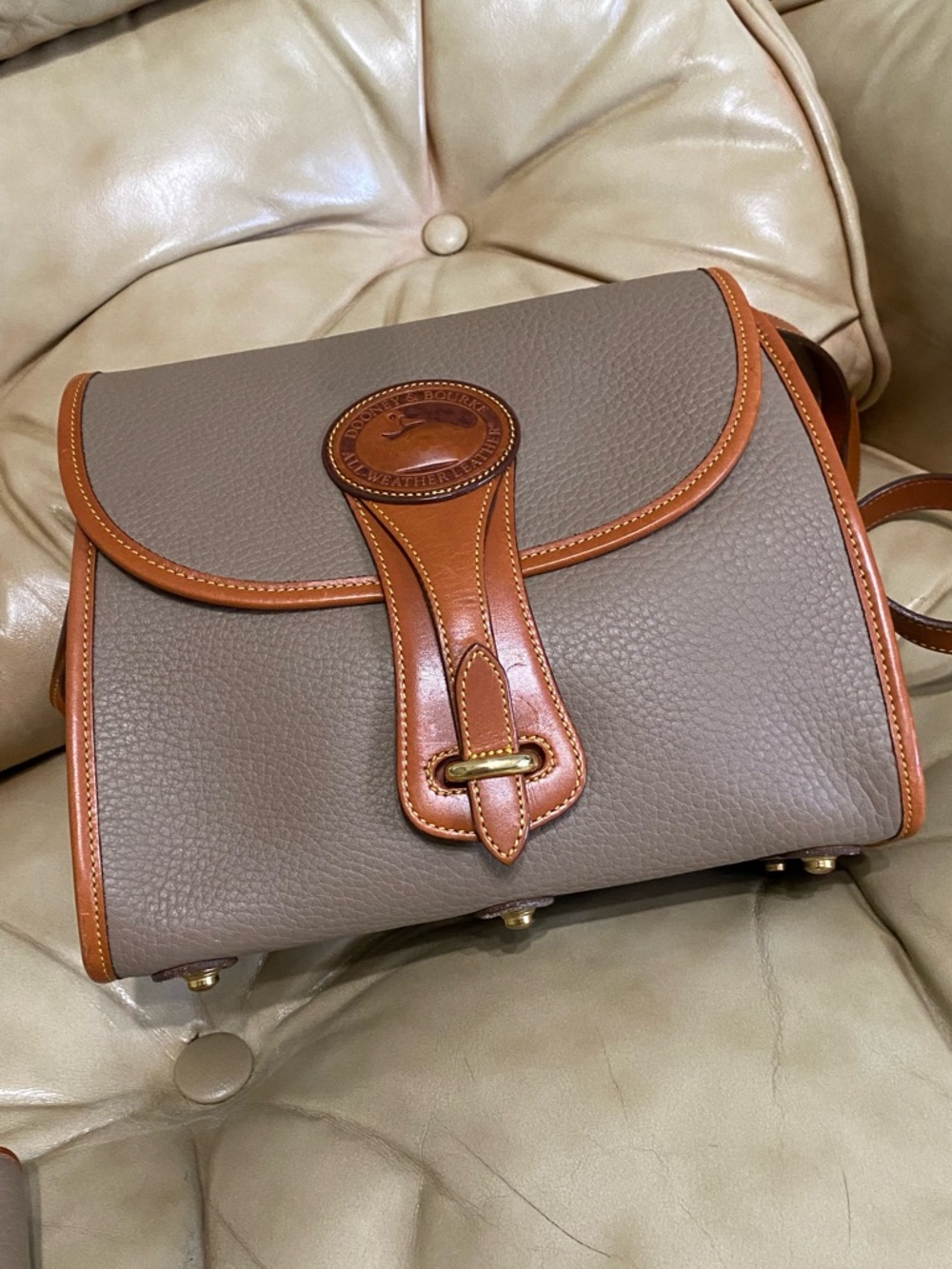 LKNW Dooney & Bourke Essex + EUC Key Fob Charm & Wallet Taupe AWL Pebbled Bundle - Picture 3 of 16